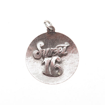 AE Art's Elegance 925 Sterling Silver Vintage Sweet 16 Charm Pendant