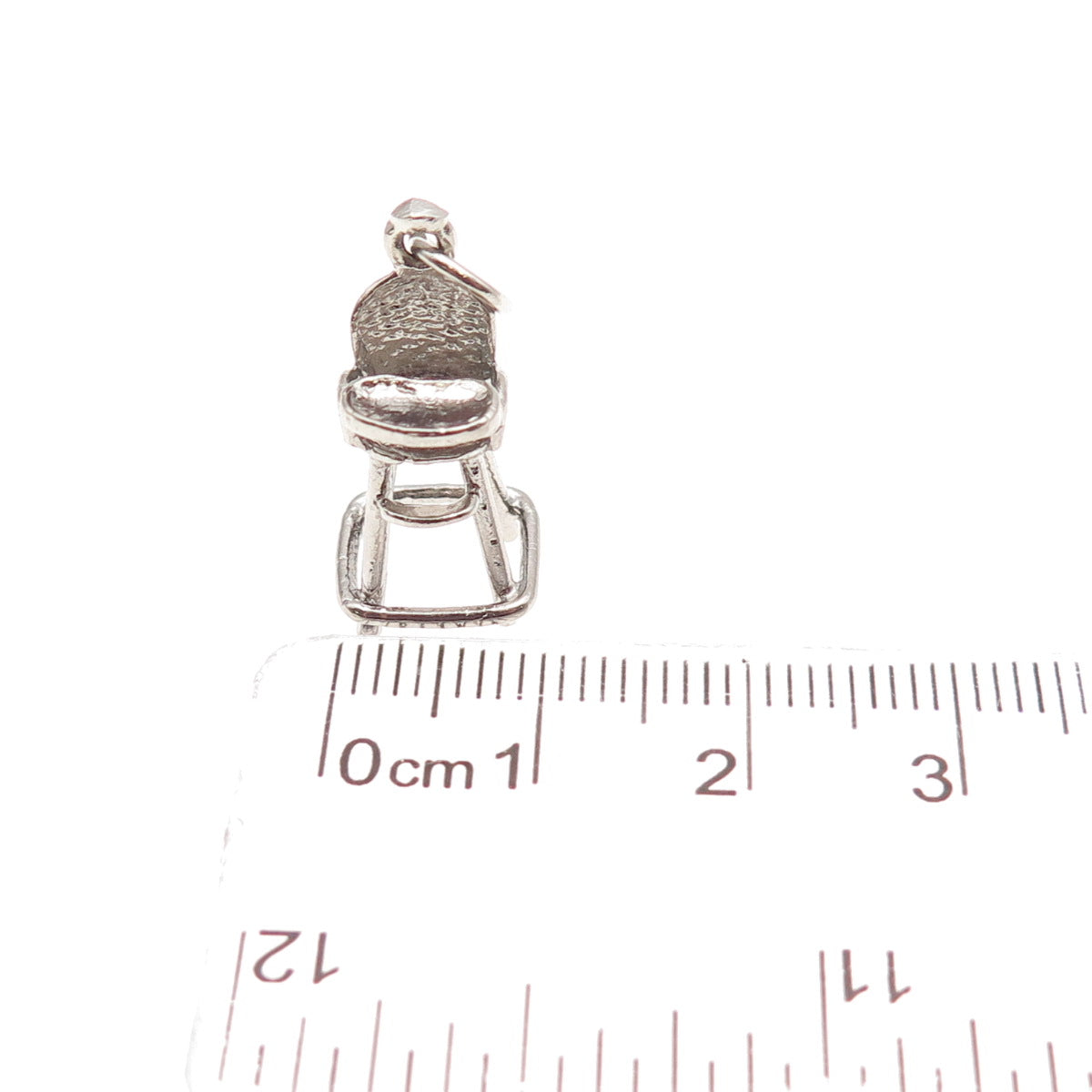 925 Sterling Silver Vintage Baby High Chair 3D Mini Charm Pendant