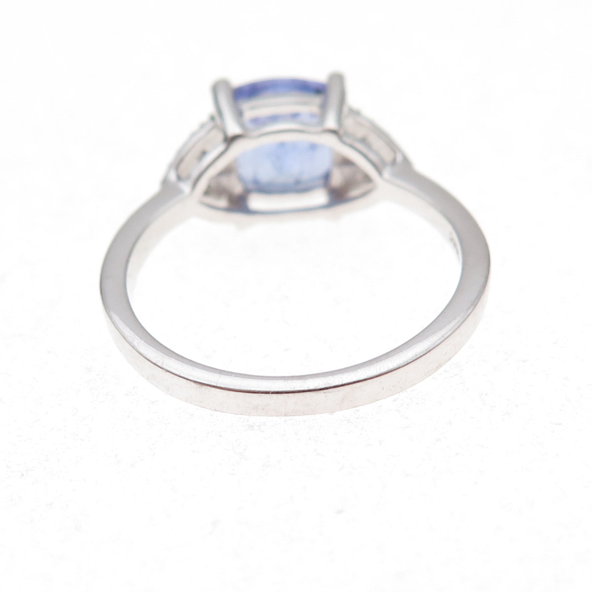 925 Sterling Silver Real Tanzanite & White Topaz Ring Size 8