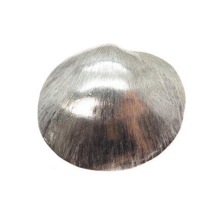 925 Sterling Silver Vintage Mexico Seashell Oxidized Pin Brooch / Pendant