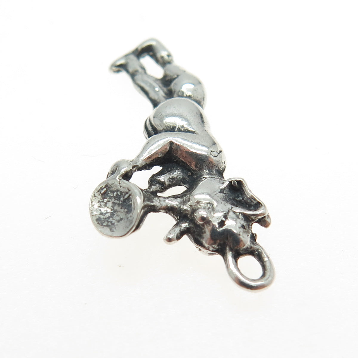 925 Sterling Silver Vintage Cartoon Clarinet Musician Character Charm Pendant