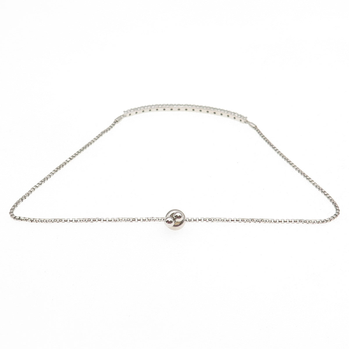 925 Sterling Silver Real Diamond Adjustable Bolo Round Box Link Bracelet 7-10"