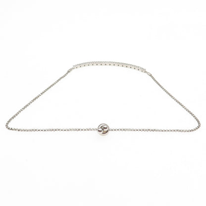 925 Sterling Silver Real Diamond Adjustable Bolo Round Box Link Bracelet 7-10"