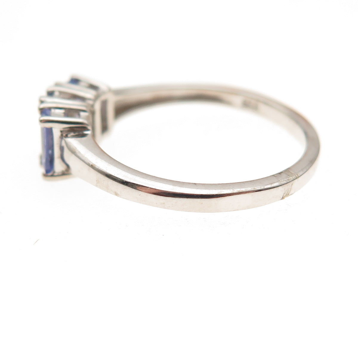 Chuck Clemency 925 Sterling Silver Real Emerald-Cut Tanzanite Ring Size 7.25