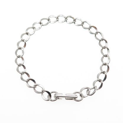 925 Sterling Silver Vintage Curb Link Bracelet 6.75"