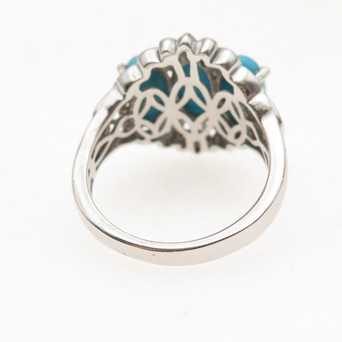 Chuck Clemency 925 Sterling Silver Real Turquoise & Apatite Ring Size 8