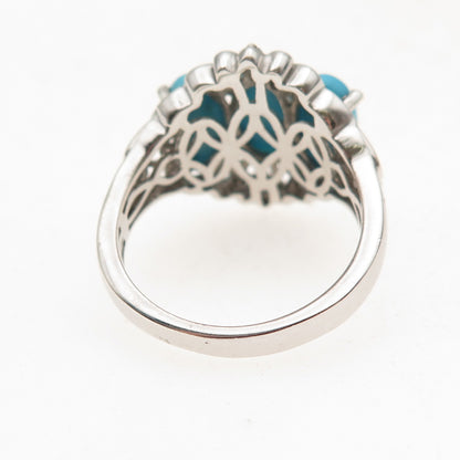 Chuck Clemency 925 Sterling Silver Real Turquoise & Apatite Ring Size 8