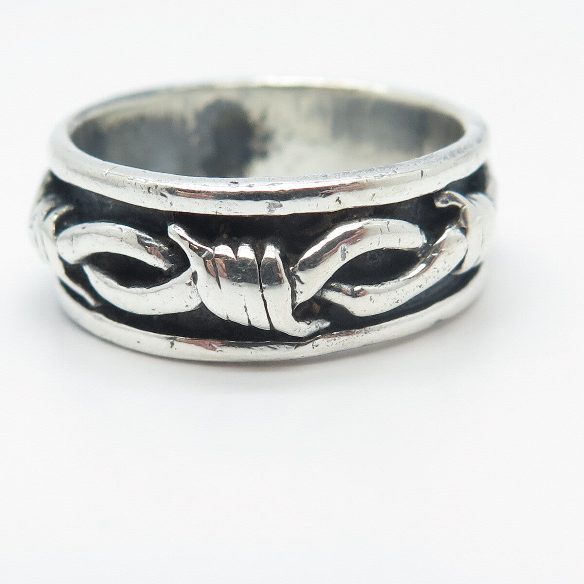 925 Sterling Silver Vintage Celtic Knot Handmade Band Ring Size 11.5
