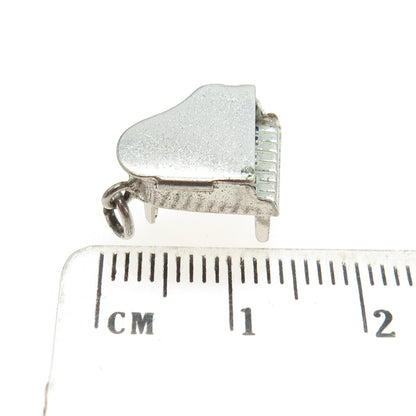 925 Sterling Silver Antique Art Deco Enamel Royal Piano Minimalist 3D Pendant