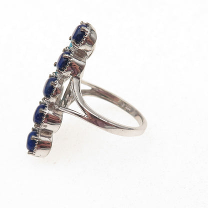 Chuck Clemency 925 Sterling Silver Real Turquoise & Lapis Ring Size 8.25