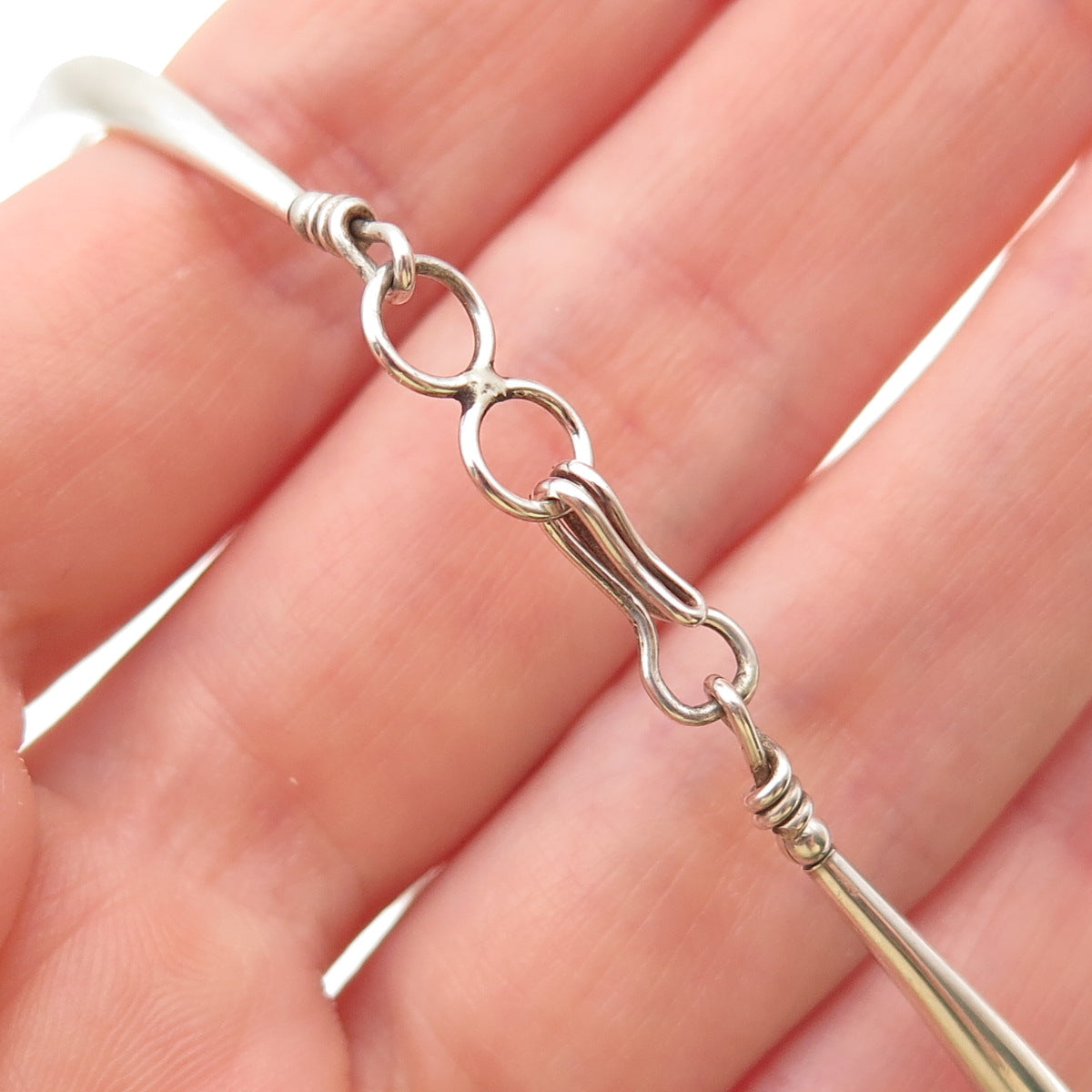 Sensa Eustace Zuni Old Pawn 925 Sterling Black Onyx Liquid Chain Necklace 10"