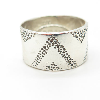 925 Sterling Silver Vintage Anna Laya Textured Band Ring Size 6