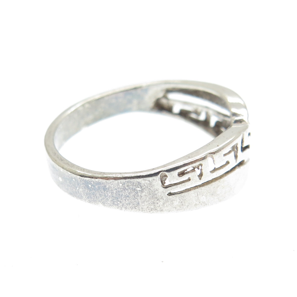 925 Sterling Silver Vintage Greek Maze Infinity Ring Size 6.25