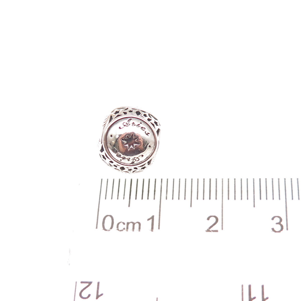 Pandora 925 Sterling Silver Aries Zodiac Sign Slide Bead Charm