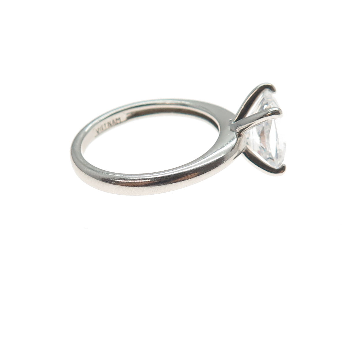 925 Sterling Silver Radiant-Cut C Z Engagement Ring Size 7.75
