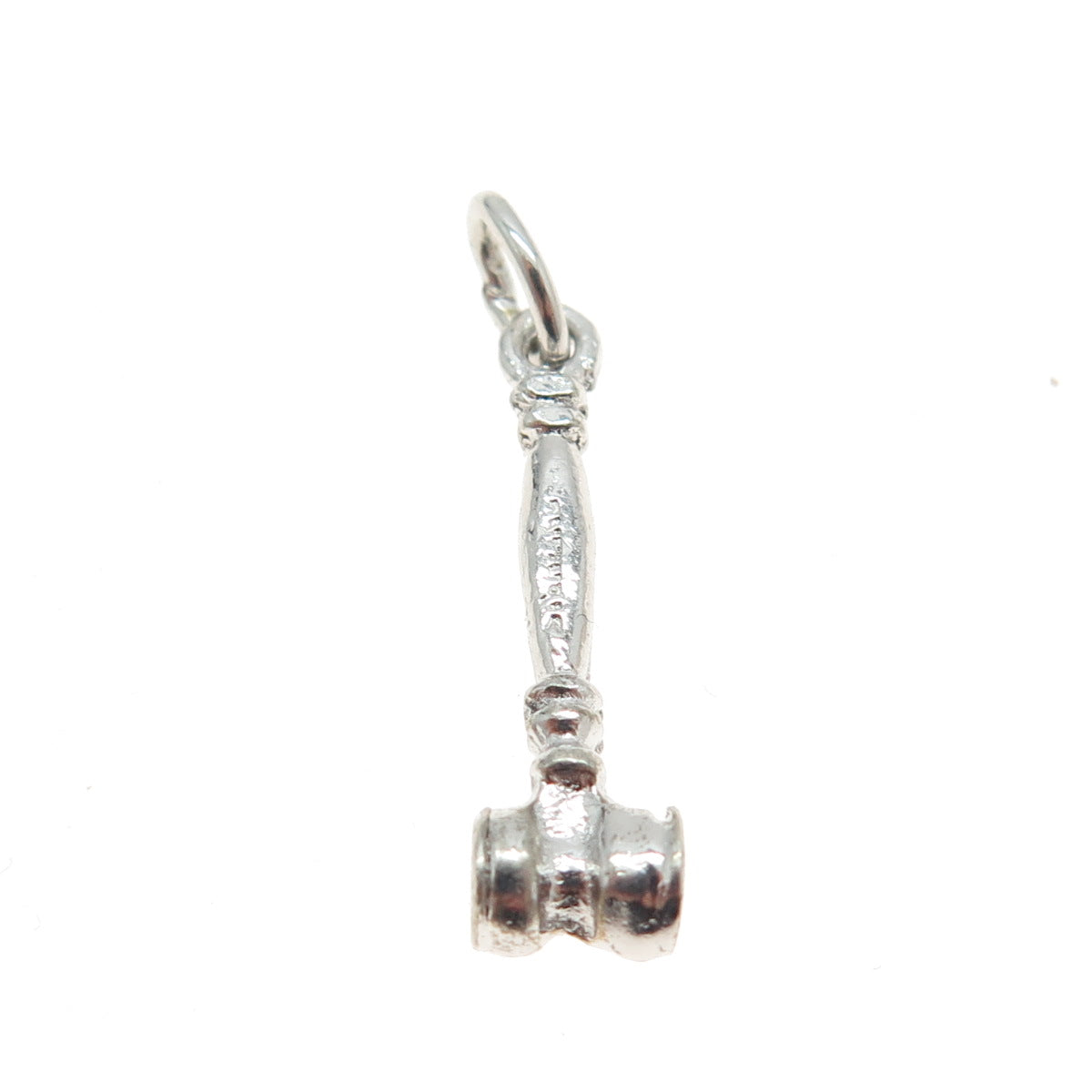 925 Sterling Silver Antique Art Deco Hammer 3D Charm Pendant