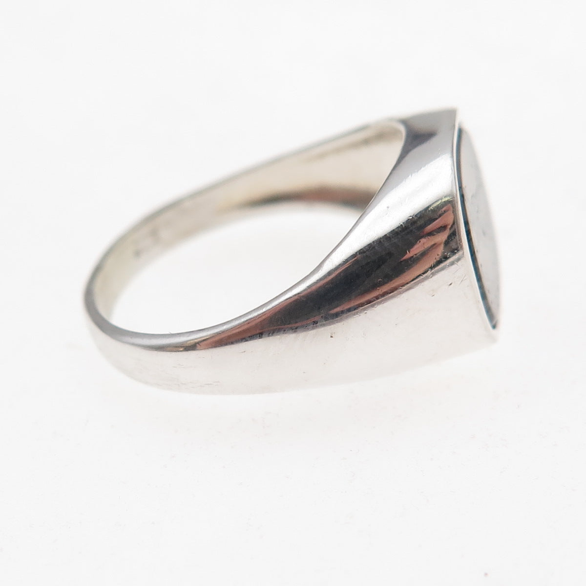 925 Sterling Silver Vintage Real Dendritic Agate Signet Ring Size 7.25