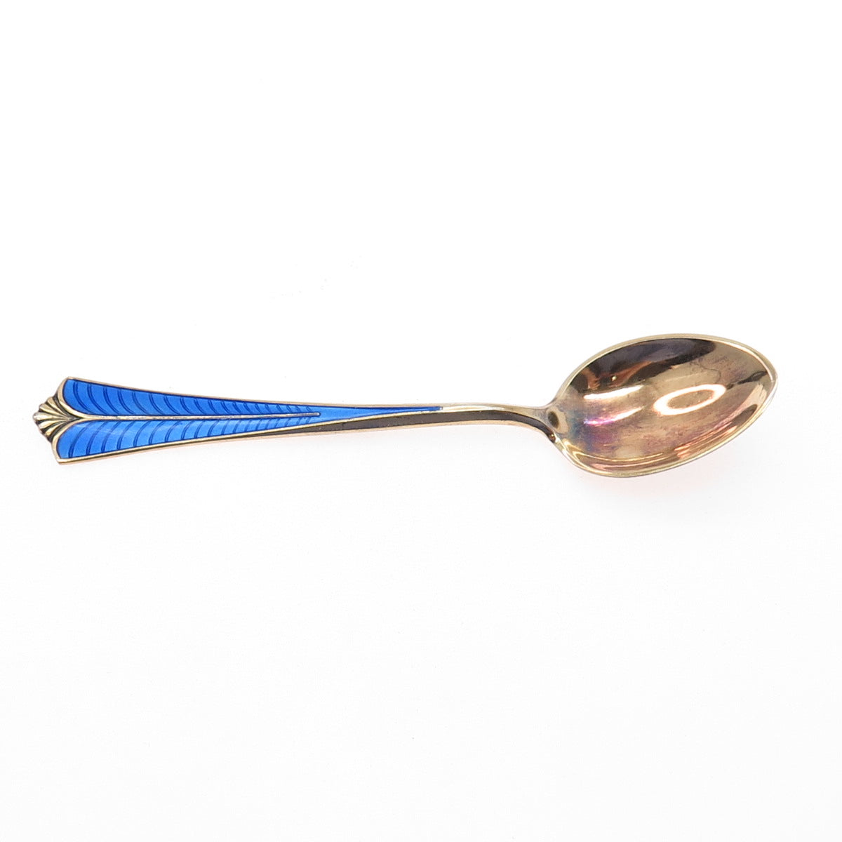 DAVID ANDERSEN 925S Sterling Gold Plated Vintage Norway Enamel Coffee Spoon