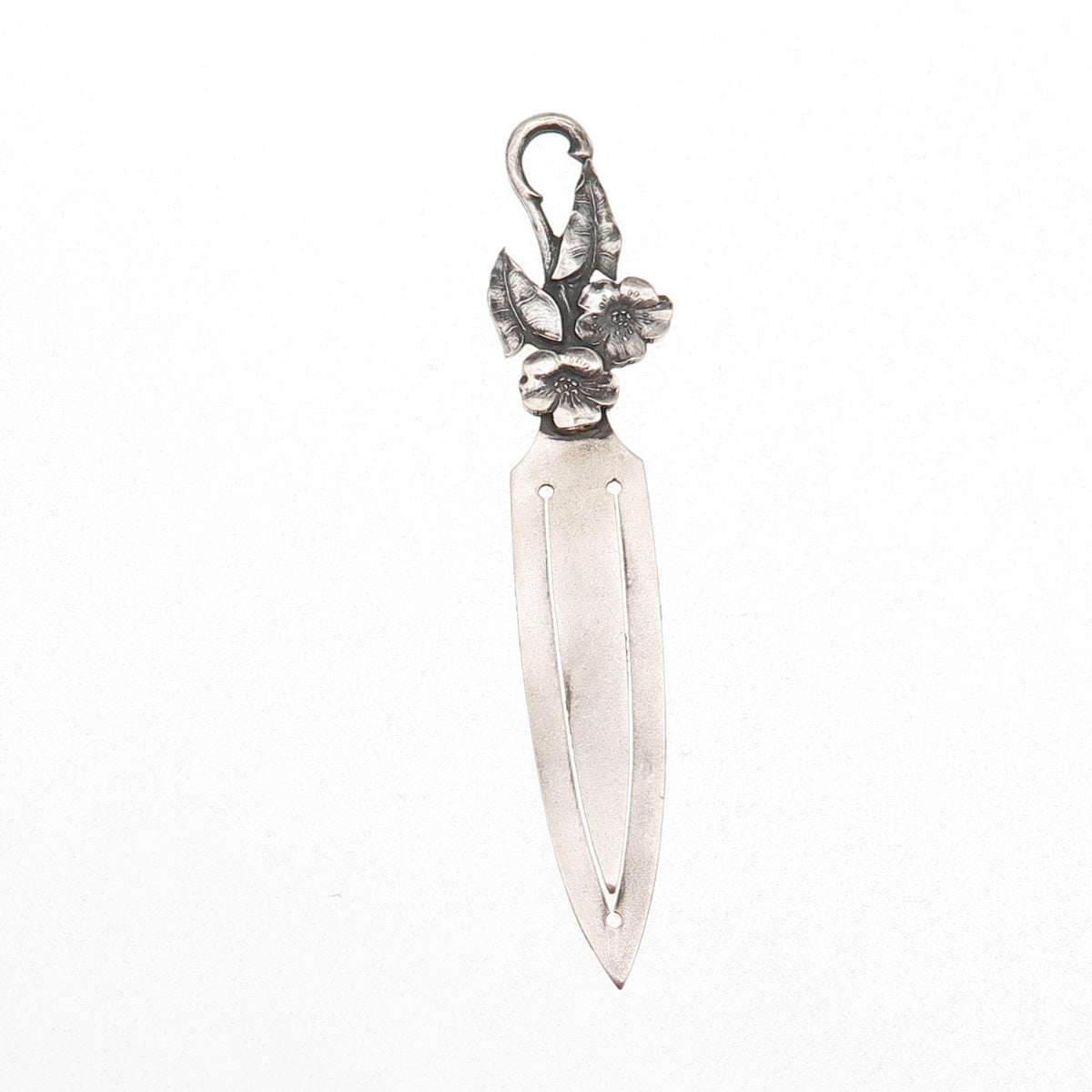 813H Silver Antique 1936 HW Finland Engraved Mary Floral Blossom Bookmark
