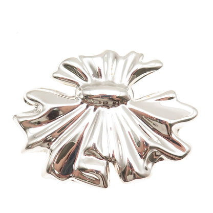 925 Sterling Silver Vintage Mexico Floral Repousse Pin Brooch / Pendant