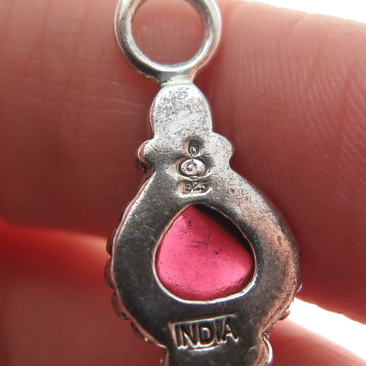 DOUG PAULUS 925 Sterling Silver Vintage Real Tourmaline Minimalist Charm Pendant