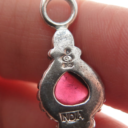 DOUG PAULUS 925 Sterling Silver Vintage Real Tourmaline Minimalist Charm Pendant