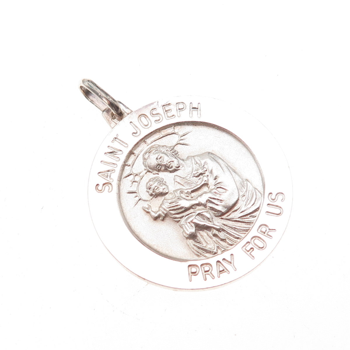 925 Sterling Silver Vintage Italy Saint Joseph Religious Charm Pendant