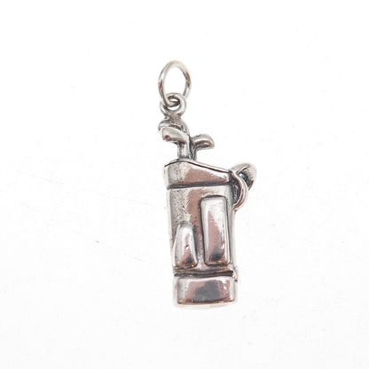 Shube 925 Sterling Silver Vintage Golf Club Oxidized Charm Pendant