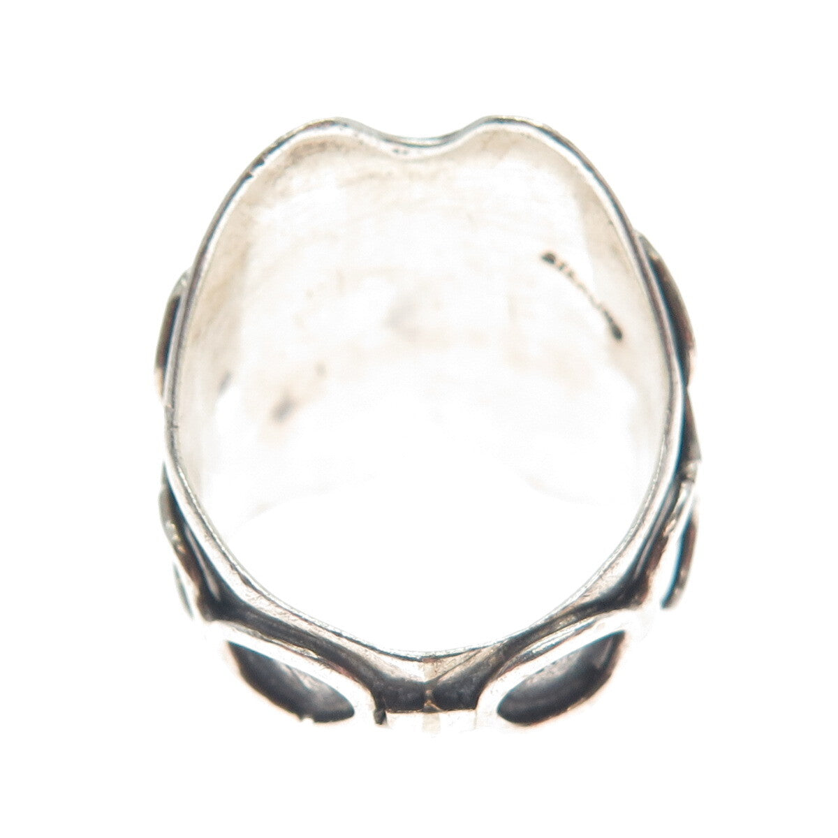 925 Sterling Silver Vintage Modernist Oxidized Ring Size 7.5