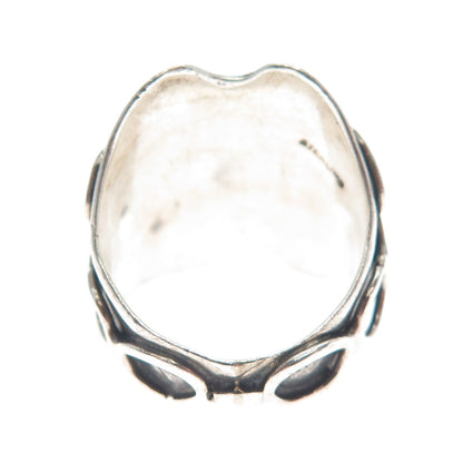 925 Sterling Silver Vintage Modernist Oxidized Ring Size 7.5