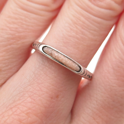 Carolyn Pollack Sterling Silver Vintage Real MOP Inlay Stackable Ring Size 8.25