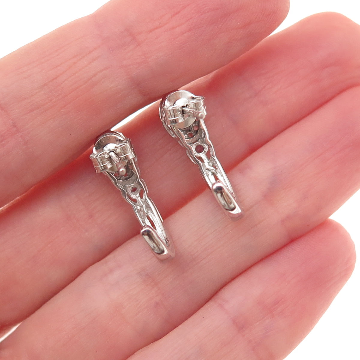 Chuck Clemency 925 Sterling Silver Real Tanzanite & White Topaz Claw Earrings