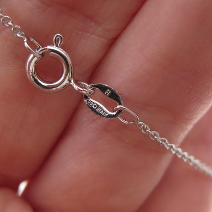 925 Sterling Silver Italy Round-Cut C Z Trinity Cable Chain Necklace 18"