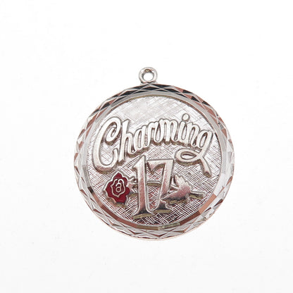 Griffith & Sons 925 Sterling Silver Vintage Enamel Charming 17 Charm Pendant