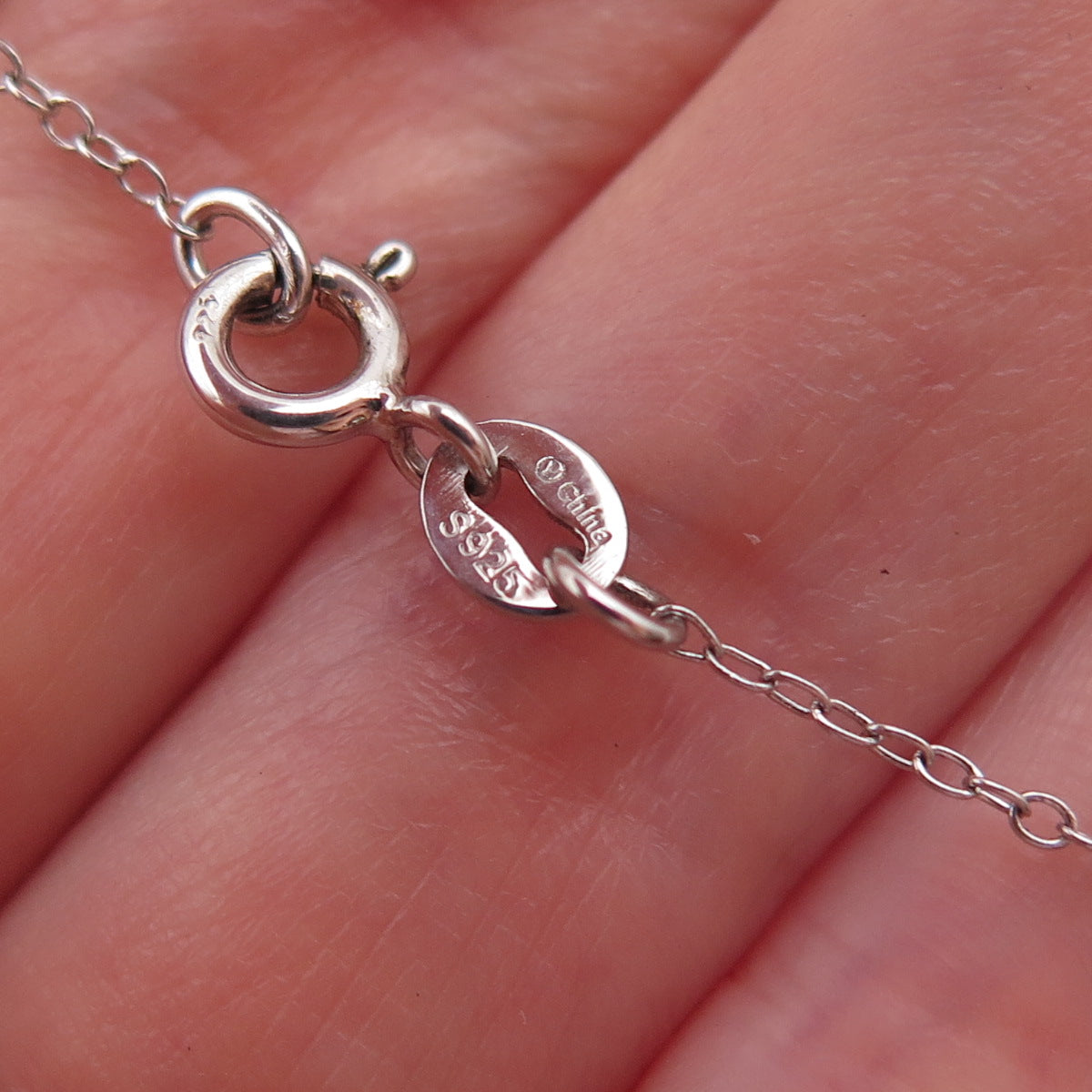 925 Sterling Silver Enamel Sunshower Cloud & Raindrop Cable Chain Necklace 18"