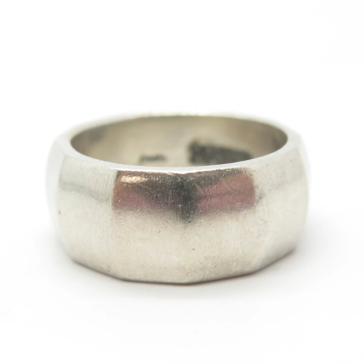 925 Sterling Silver Vintage Modernist Band Ring Size 7.75