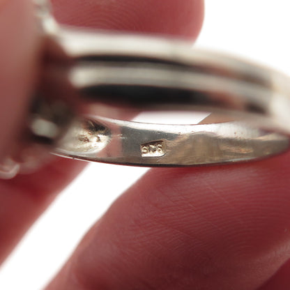 925 Sterling Silver Vintage Modernist Heart Ring Size 7.25