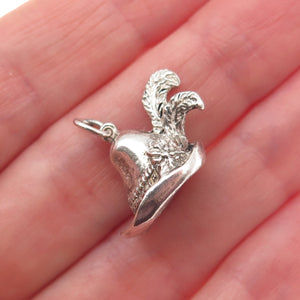800 Silver Vintage European Policeman's Helmet 3D Mini Charm Pendant