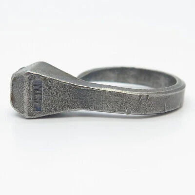 925 Sterling Silver Vintage Square Adjustable Gap Ring Size 7.25
