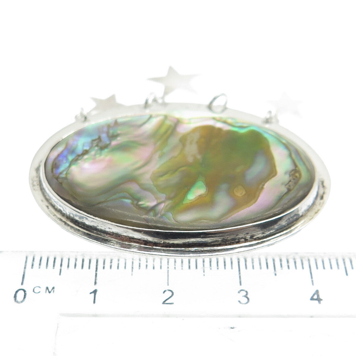 GFMW Great Falls Metal Works Sterling Silver Vintage Abalone Shell Star Brooch