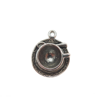 AUNTIE'S TREASURES Sterling Silver Vintage Tea Set Minimalist 3D Charm Pendant