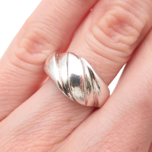 Chapal Zenray 925 Sterling Silver Vintage Modernist Oxidized Ring Size 5