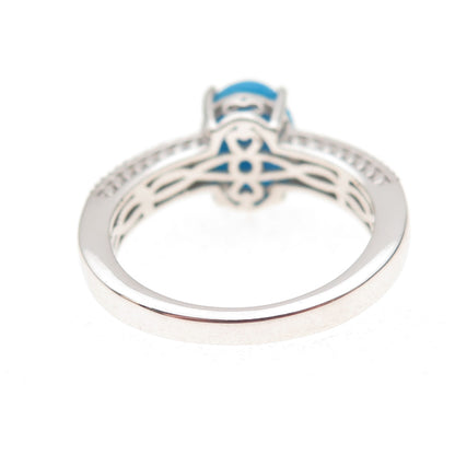 Chuck Clemency 925 Sterling Silver Real Champagne Diamond Turquoise Ring Size 8