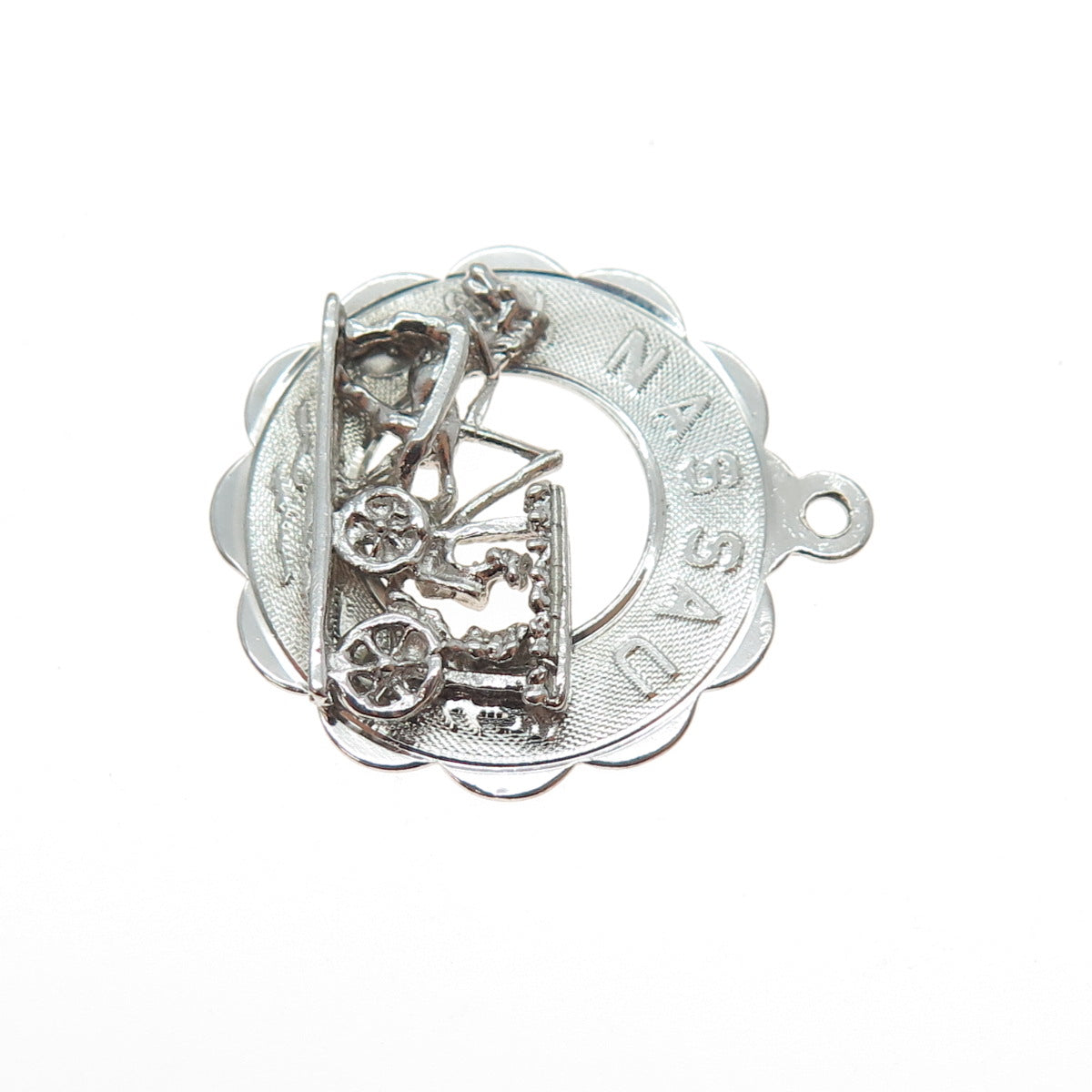 CREA 925 Sterling Silver Vintage Nassau Carriage Charm Pendant