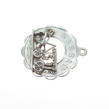 CREA 925 Sterling Silver Vintage Nassau Carriage Charm Pendant