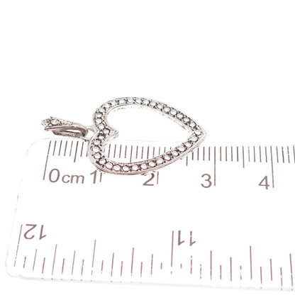 KD Kimler & Daniel 925 Sterling Silver Antique Art Deco Marcasite Heart Pendant