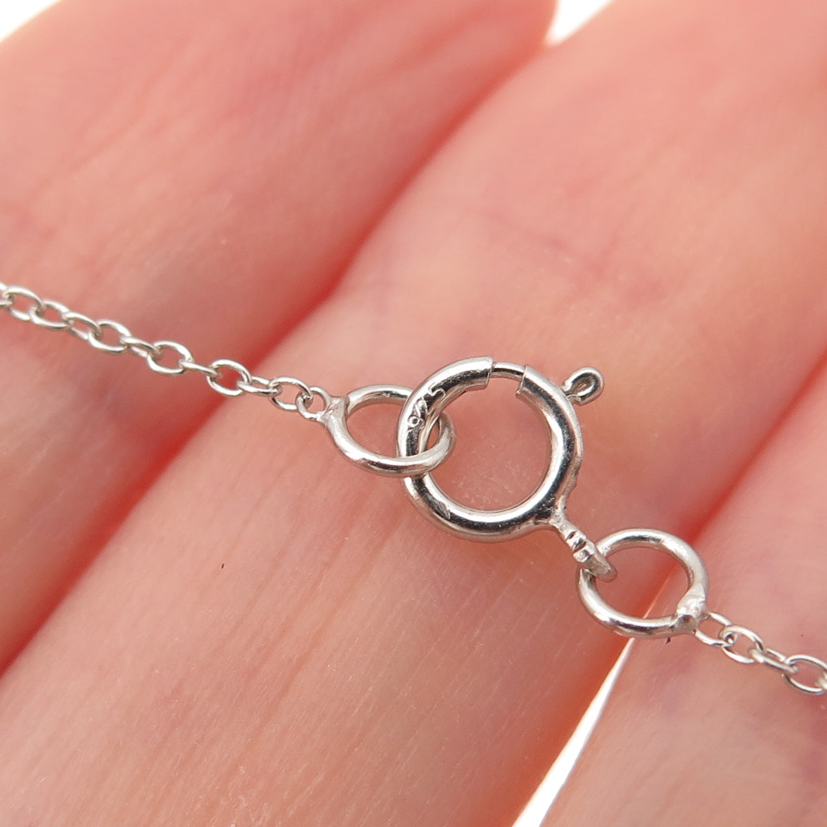 925 Sterling Silver Real Round-Cut Peridot Cable Chain Necklace 18"