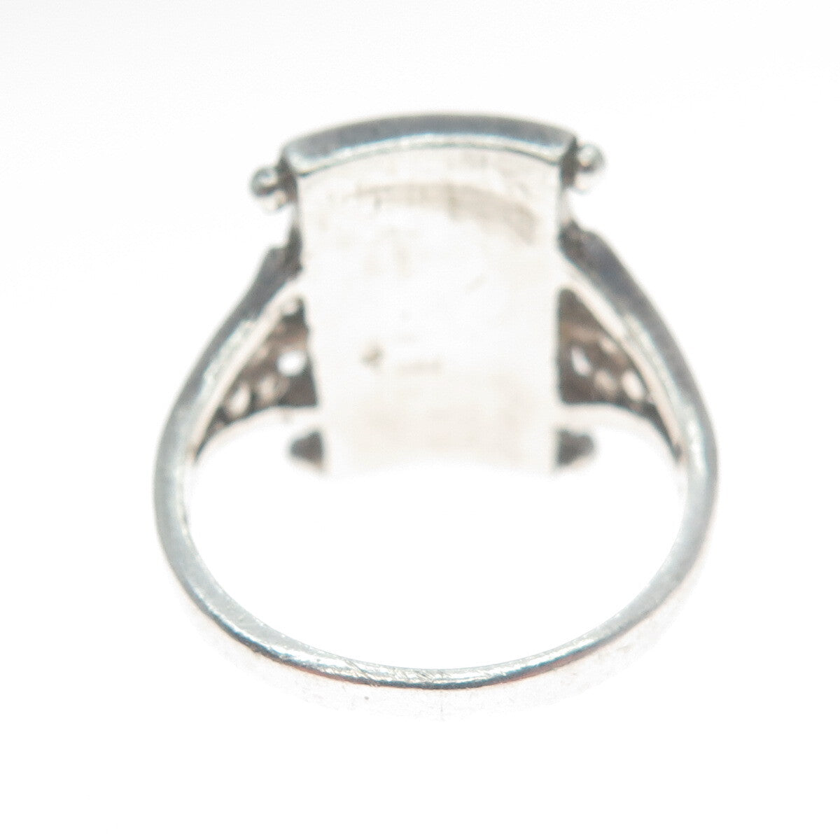 925 Sterling Silver Vintage Bisbee Turquoise Gem Checkerboard Ring Size 7.25
