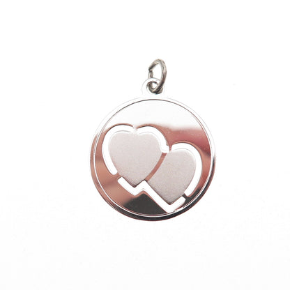 Griffith & Sons 925 Sterling Silver Vintage Couple Heart Charm Pendant