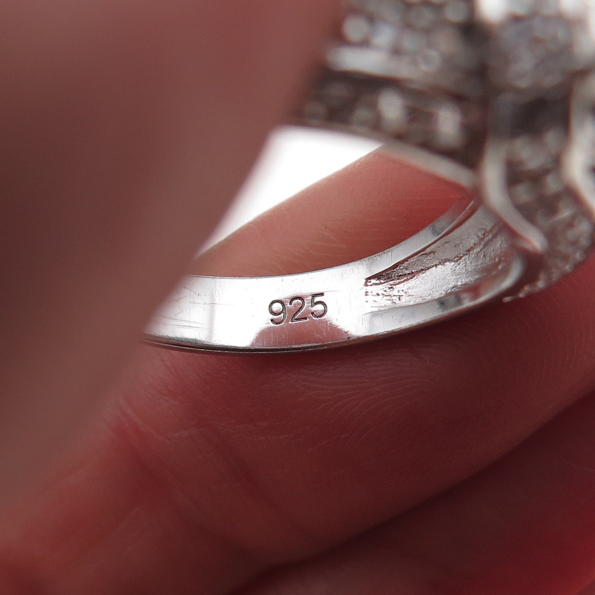 Seta 925 Sterling Silver Round-Cut C Z Engagement Ring Size 9.25